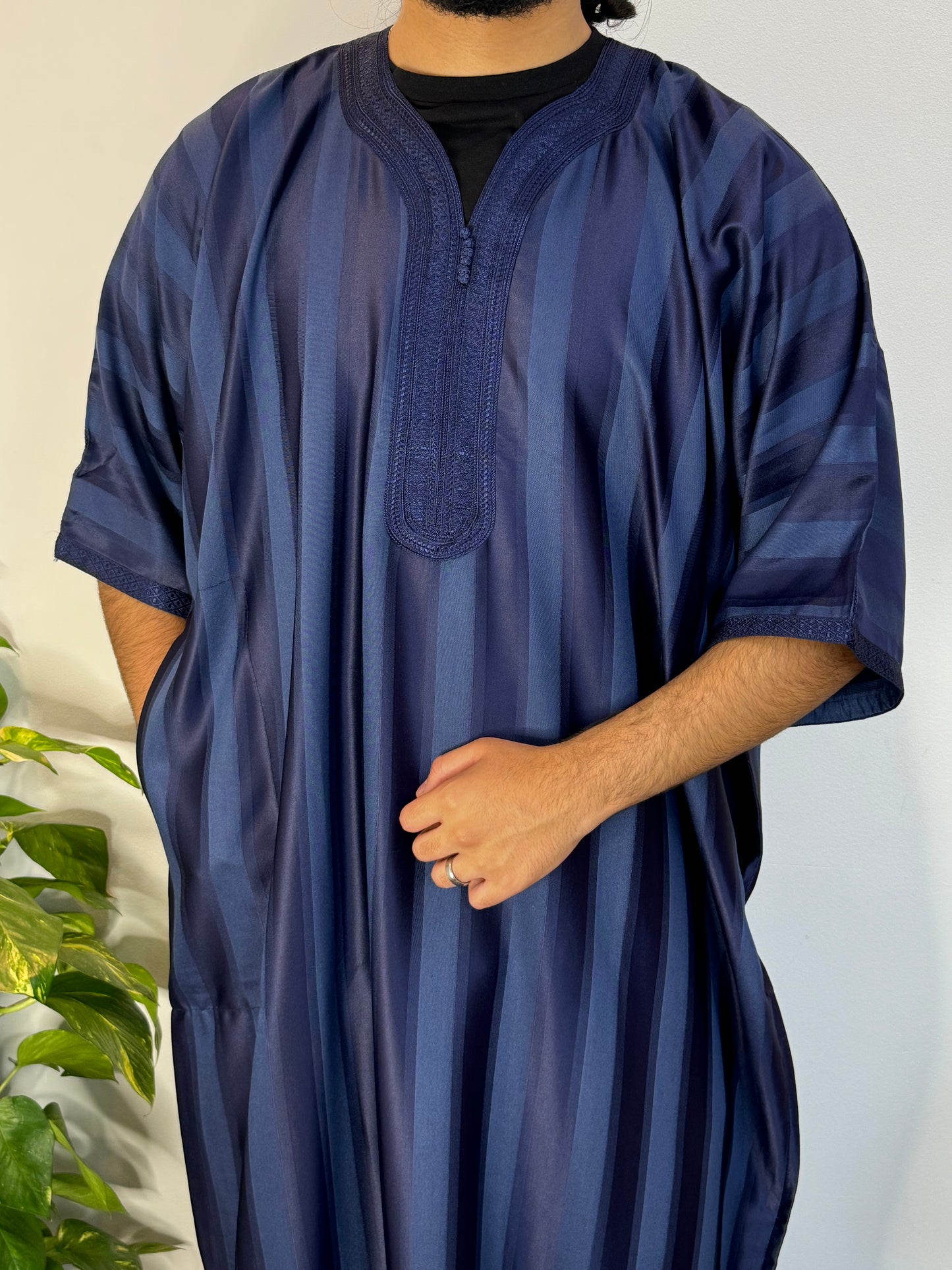 Midnight Blue Moroccan Thobe